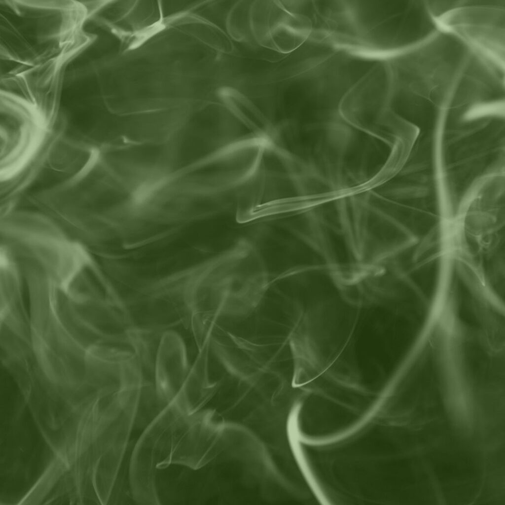 green-tinged smoke effect